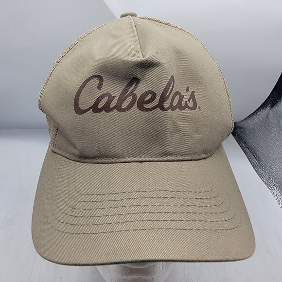 Bass Pro Shops Cabelas Adults Tan Trucker Hat Fishing Hiking Camping Trails - Picture 1 of 10